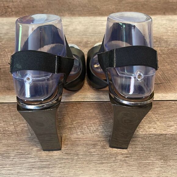 Marni Womens Block High‎ Heel Slingback Platform Sandals Black Size 37.5/7 - Picture 7 of 13